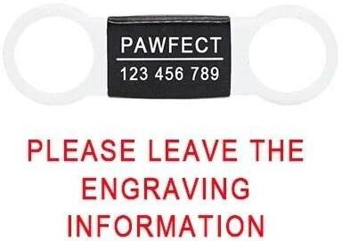 Uplift Essentials Custom Engraved Stainless Steel Slide On Pet ID Nameplate Tag white black l