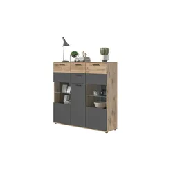Highboard   ¦ grau ¦ Maße (cm): B: 140 H: 134 T: 37.0