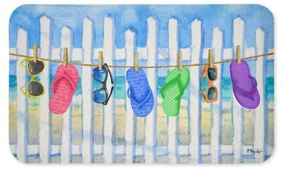 "Stupell Flip Flop Summer Beach Printed Anti-Fatigue Floor Mat, 30""x18"""