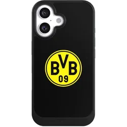 Nivocase Hülle für Apple iPhone 16 Handyhülle NIVOcore Case Schwarz BVB Borussia Dortmund Logo (Apple iPhone 16), Smartphone Hülle, Schwarz