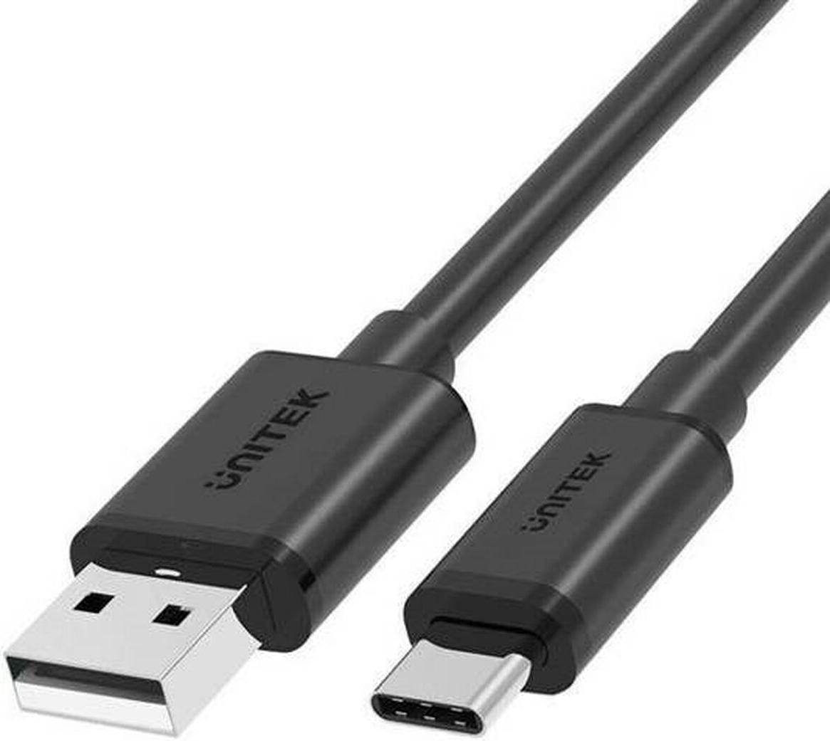 Unitek C14068BK USB-kabel USB-A naar USB-C, 2 meter, zwart