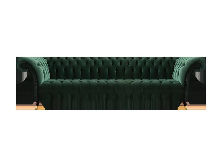 Xlmoebel Chesterfield-Sofa Grüne Textilcouch im Chesterfield-Design für stilvolles Wohnen, 4-Sitzer, Hergestellt in Europa