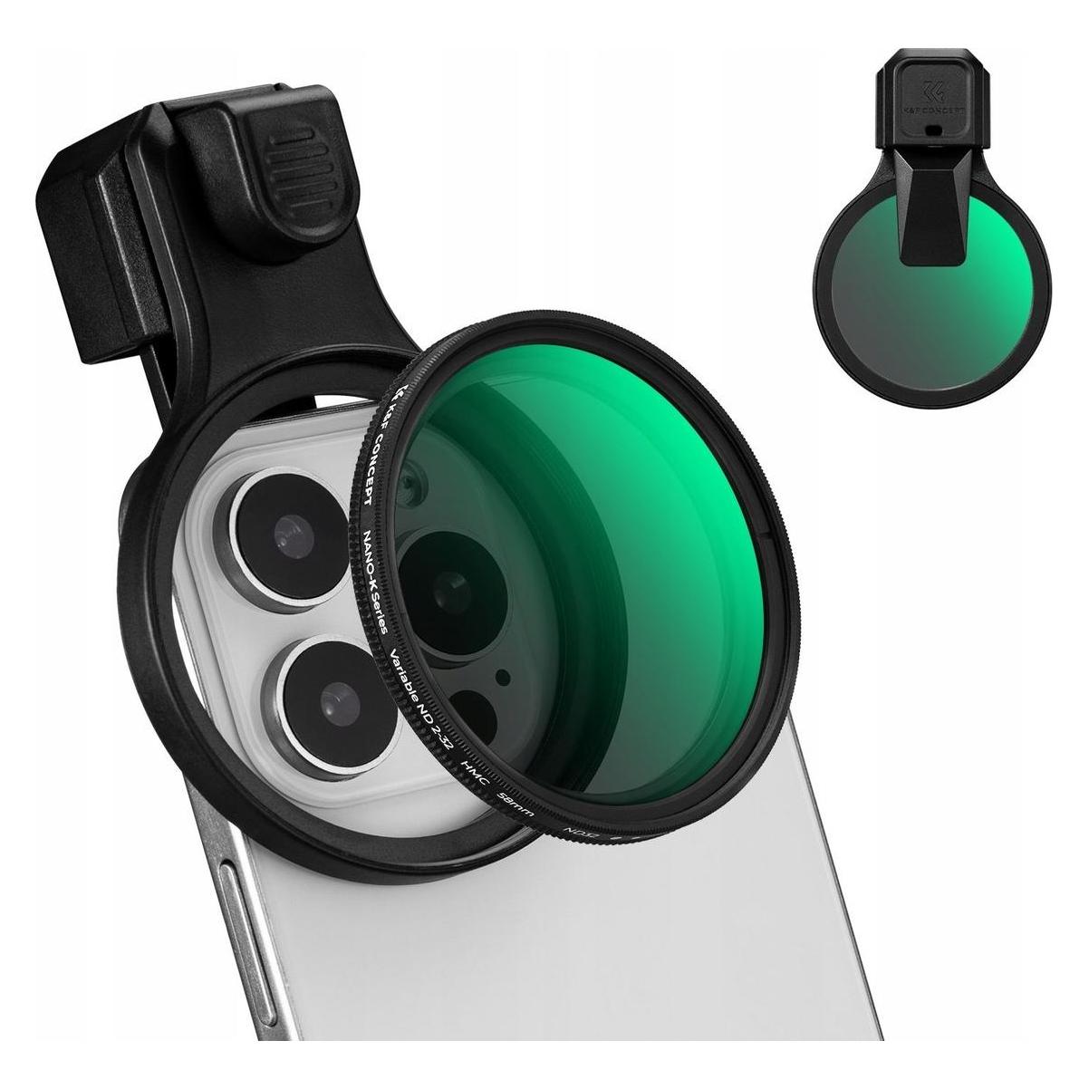 K&F Concept Obiektyw Soczewka Filtr Szary Nd2-nd32 Do Telefonu Smartfona 58mm Klips K&f / Kf15.0023 (66282858)