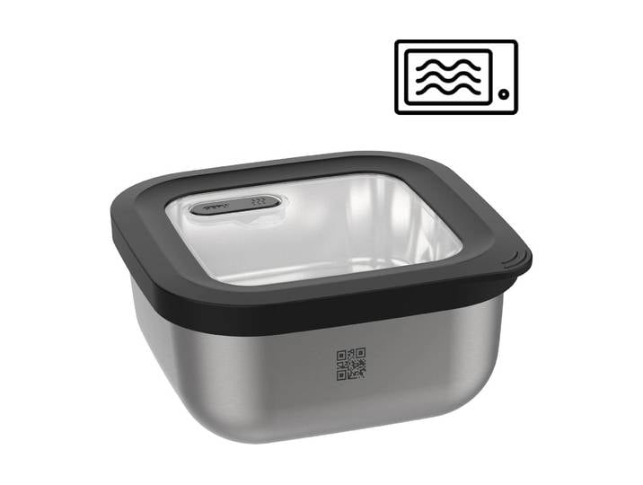 Vorratsdose GEFU GEFU Vorratsdose Provido 1.300 ml , silber (schwarz silber), B/H/L: 18cm x 9cm x 18cm, Lebensmittelaufbewahrungsbehälter, Vorratsdose