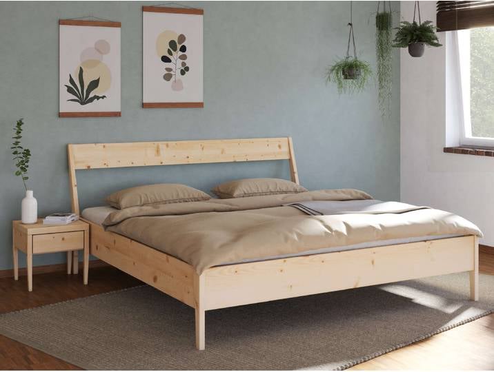 Zirbenbett „Luisa“ 140 x 220 cm Massivholz Zirbe