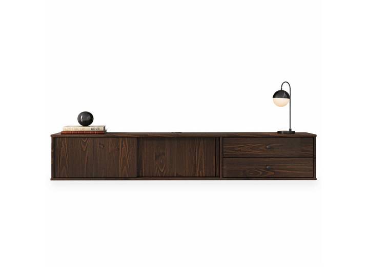 Idimex Lowboard Simona nussbaum, Nussbaumfarben, Holz, Kiefer, Mode, 175x31x34 cm, Wohnzimmer, TV Möbel, Lowboards, Lowboards stehend