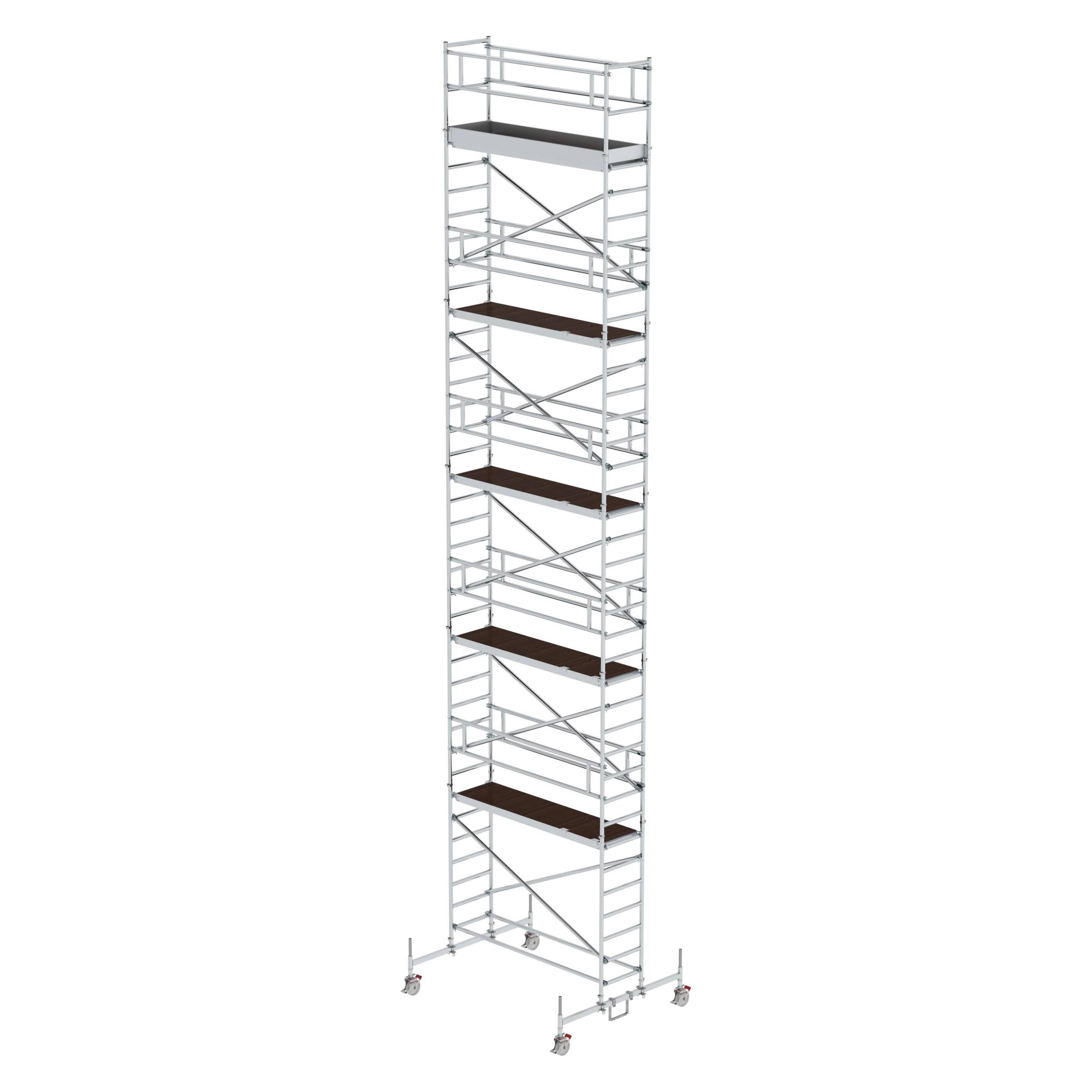 Munk Rollgerüst 0,75 x 2,45 m mit Fahrbalken Plattformhöhe 10,45 m (Gerüst, 200 cm) (155045)