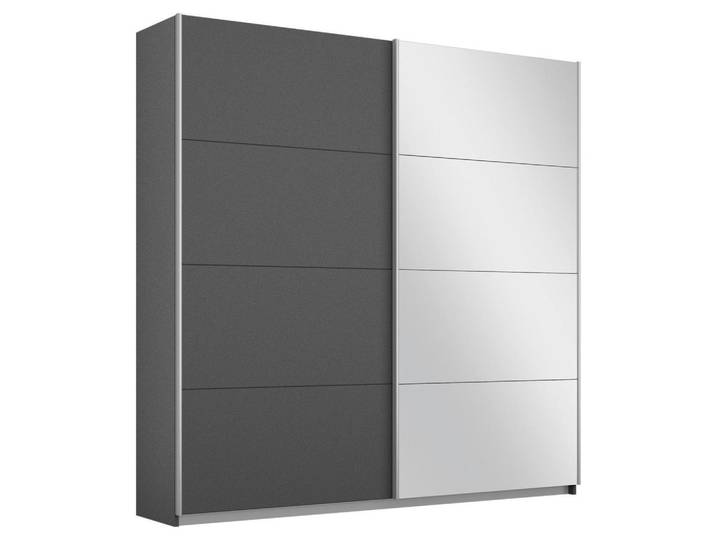Rauch Möbel Schwebetürenschrank Rauch Belluno, Grau, 2 Fächer, 181x210x62 cm, Blauer Engel, BQ - Bündnis für Qualität, Made in Germany, Schlafzimmer, Kleiderschränke, Schwebetürenschränke