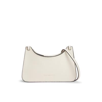 Umhängetasche TOMMY HILFIGER "TH MODERN CROSSOVER", Damen, Gr. B/H/T: 26cm x 17cm x 7cm, weiß (creme), Lederimitat, Taschen Umhängetasche, Damen Tragetasche, Abendtasche, Handtasche mit Logoschriftzug