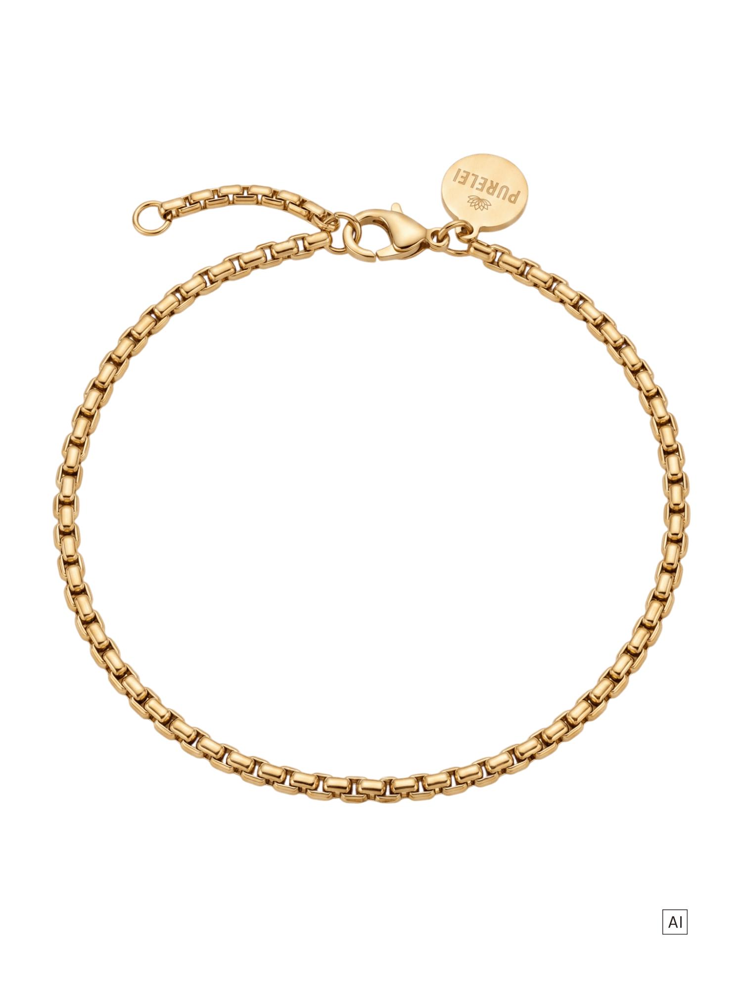 PURELEI Box Chain Armband, verstellbare Länge