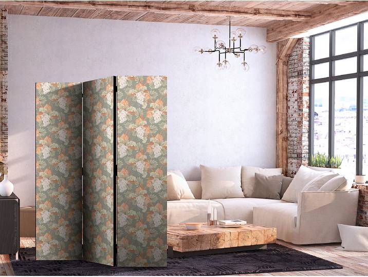 Paravent petits bouquets 1 face Autres Multicolore 135 x 172cm