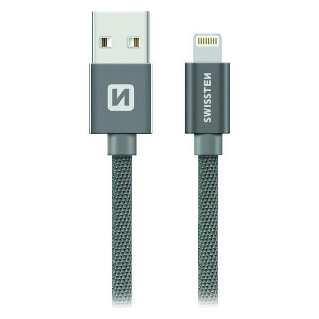 Swissten Datenkabel Textil USB / Lightning 2.0 M (2 m, USB 2.0) (71523302)