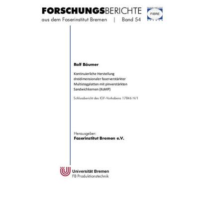 Kontinuierliche Herstellung dreidimensionaler faserverstärkter Multistegplatten mit pinverstärkten Sandwichkernen (KoMP), Taschenbuch von Ralf Bäumer,