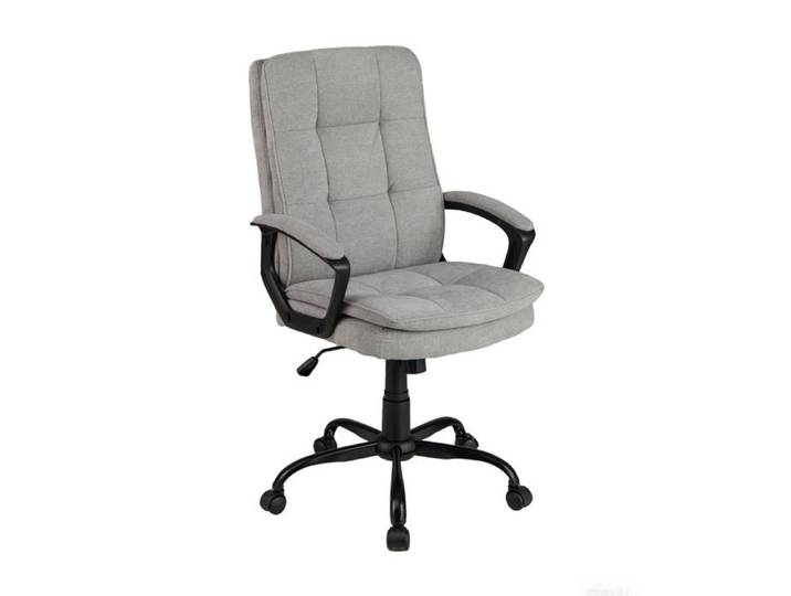 Chaise de Bureau Pivotante Ergonomique - COSTWAY - Réglable en Hauteur - 5 Roues Universelles - Accoudoirs