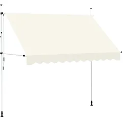 vidaXL Einziehbare Markise Handbetrieben 300 cm Cremeweiß