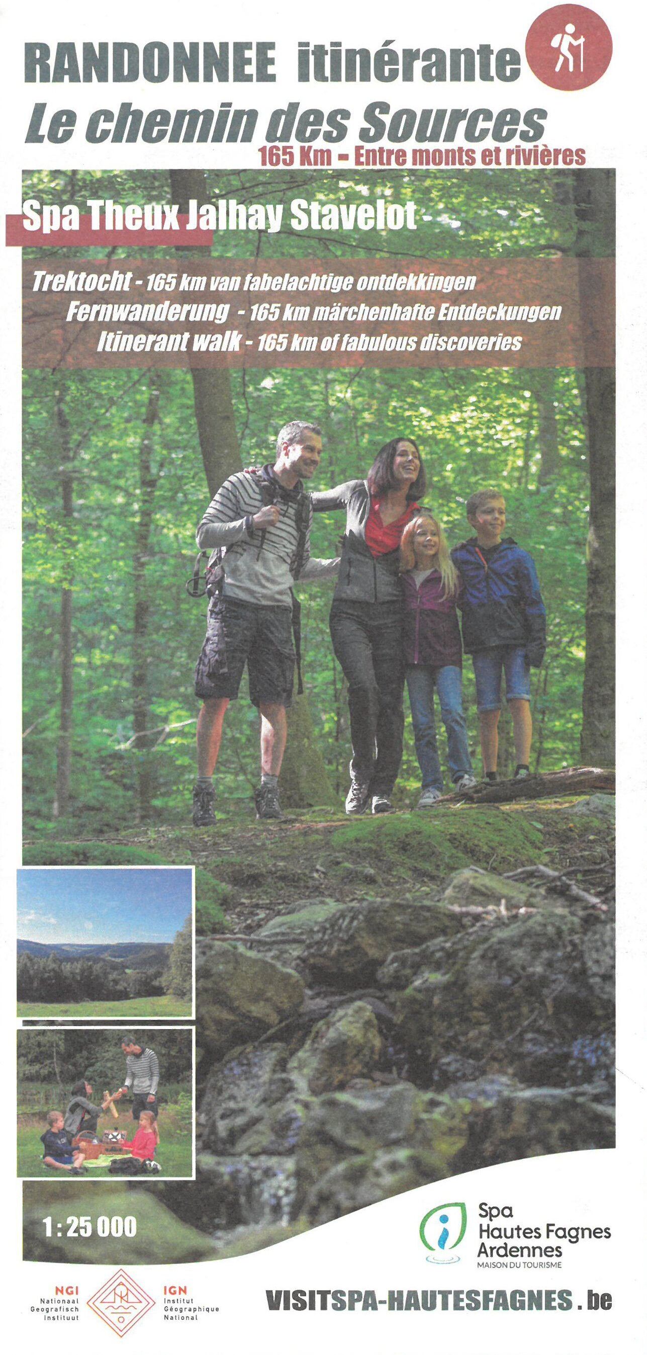IGN Belgique Carte de randonnée - Le chemin des Sources (Belgique)   NGI