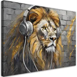 WANDBILD lion musik tiere