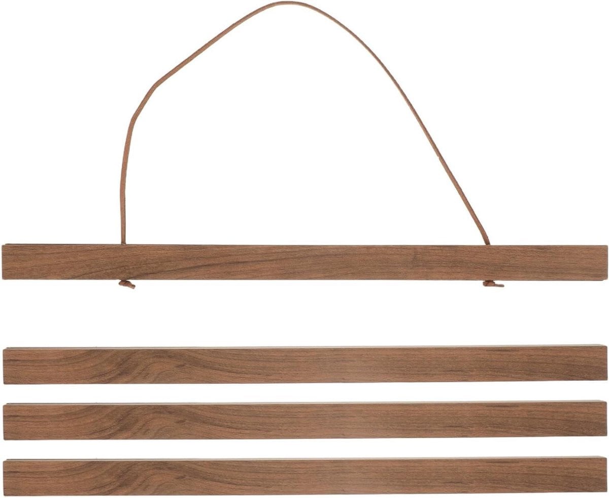 Magnetische posterhanger van hout in lichtbruin voor het ophangen van kunst, 31 cm