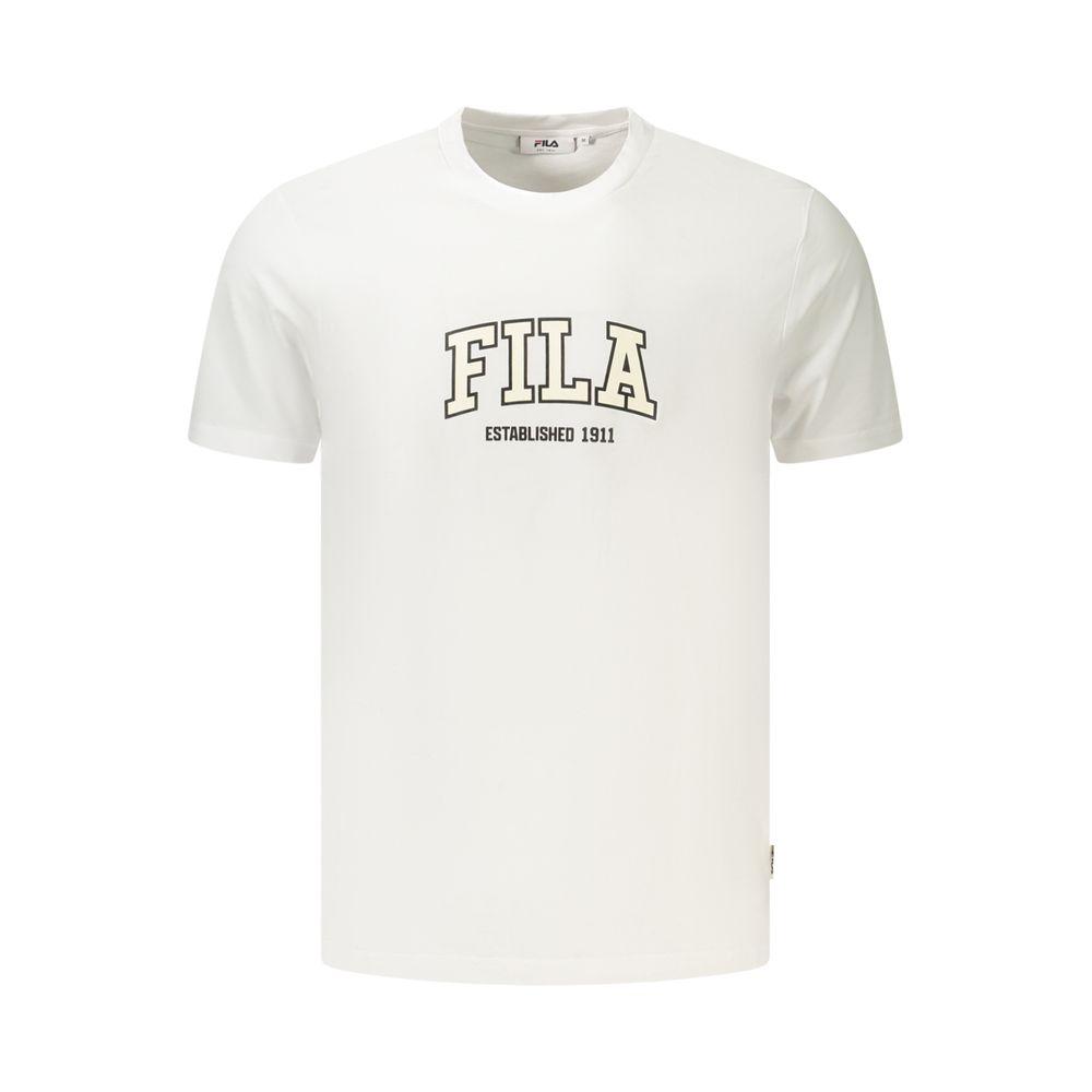 Fila Weißes Baumwoll-T-Shirt für Herren