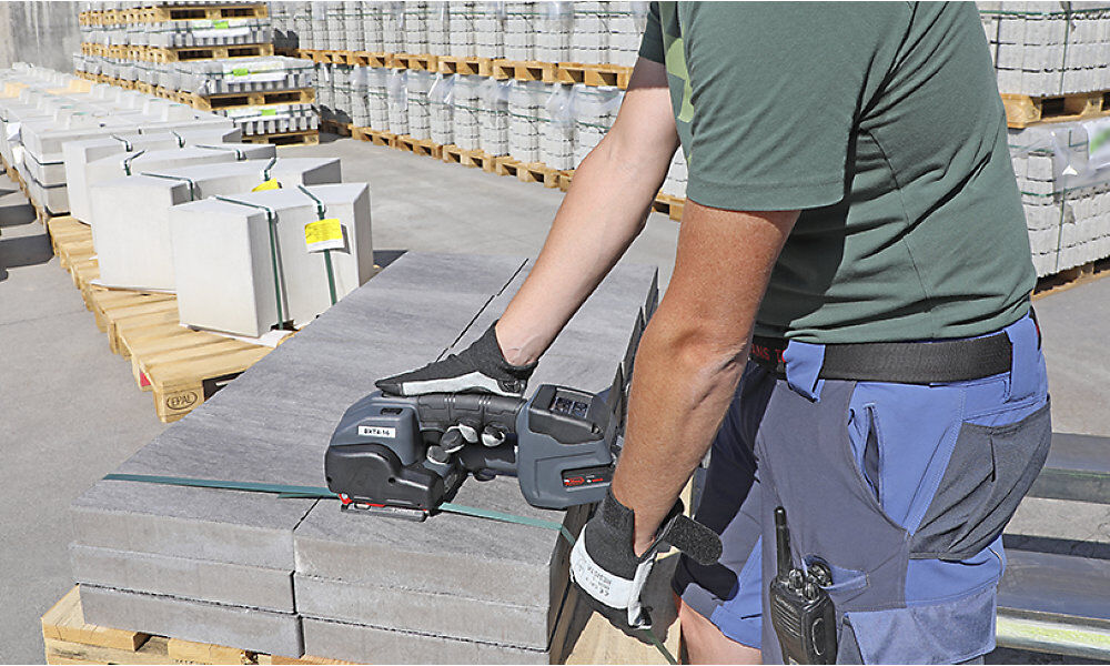 kaiserkraft Akku-Umreifungsgerät BXT-4 für PP-, PET-Band, vollautomatisch, schwarz, Profi, für Bandbreite 16 - 19 mm