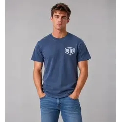 Deus Ex Machina für Herren. D263MTS127 Shield Gd T-Shirt blau (L), Lässig, Kurzarm, Recycelte Baumwolle