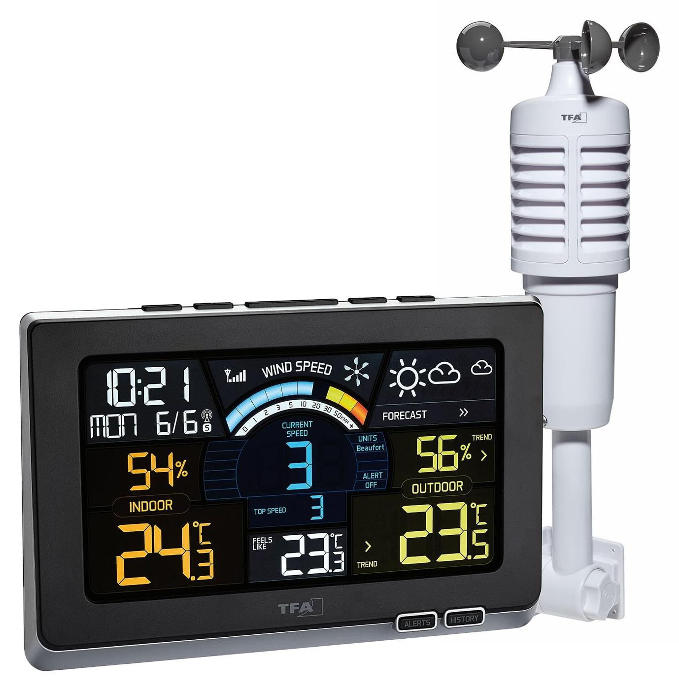 Selius Draadloos Weerstation met Temperatuur, Luchtvochtigheid en Windmeter