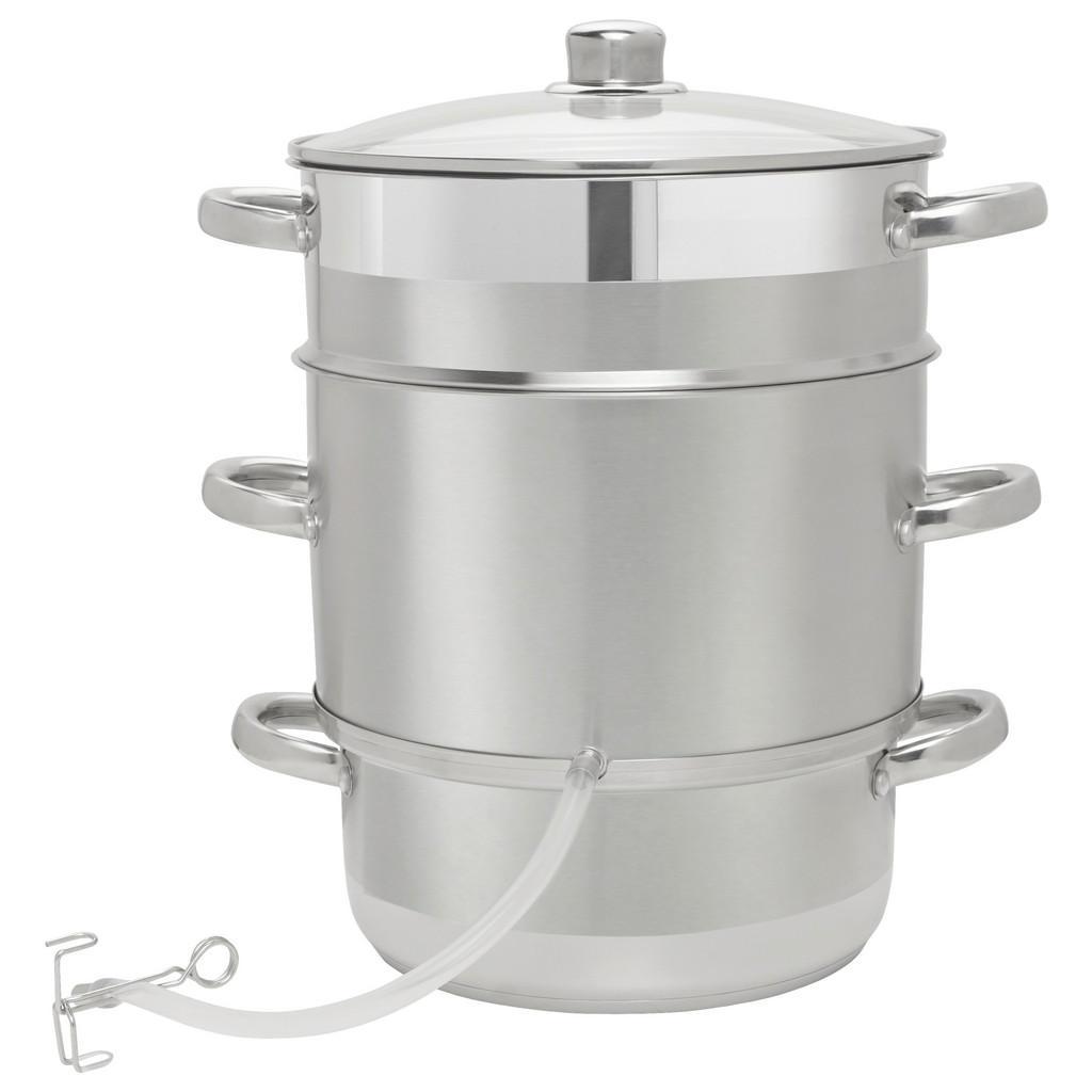 Homeware Profession. Dampfentsafter, Edelstahl, Metall, Glas, 8 L, rund, Lfgb, Messskala,mit Dampfablass, Küchengeräte, Sonstige Küchengeräte