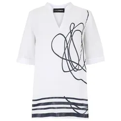 Long-Bluse 3/4-Arm Doris Streich weiss, 40