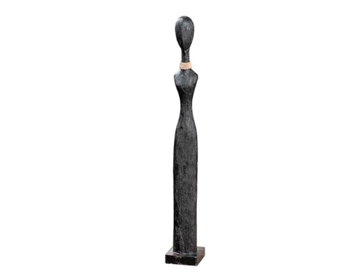 Casablanca grote smalle decoratieve figuur sculptuur vrouw XXL - decoratief figuur van hout kleur: zwart - decoratie geschenk verjaardag hoogte 86 cm