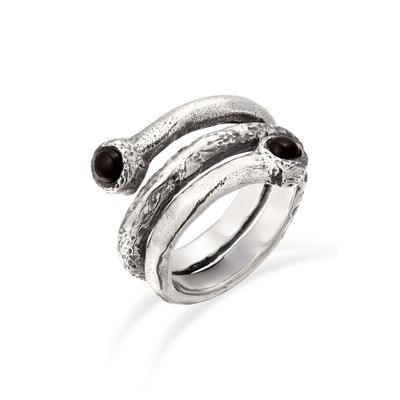 Silberring HAZE & GLORY "Ring Onyx Schwarz 925 Sterling Silber" Gr. 62, silber, Fingerringe, Herren, 62, Silber 925 (Sterlingsilber), Silberring