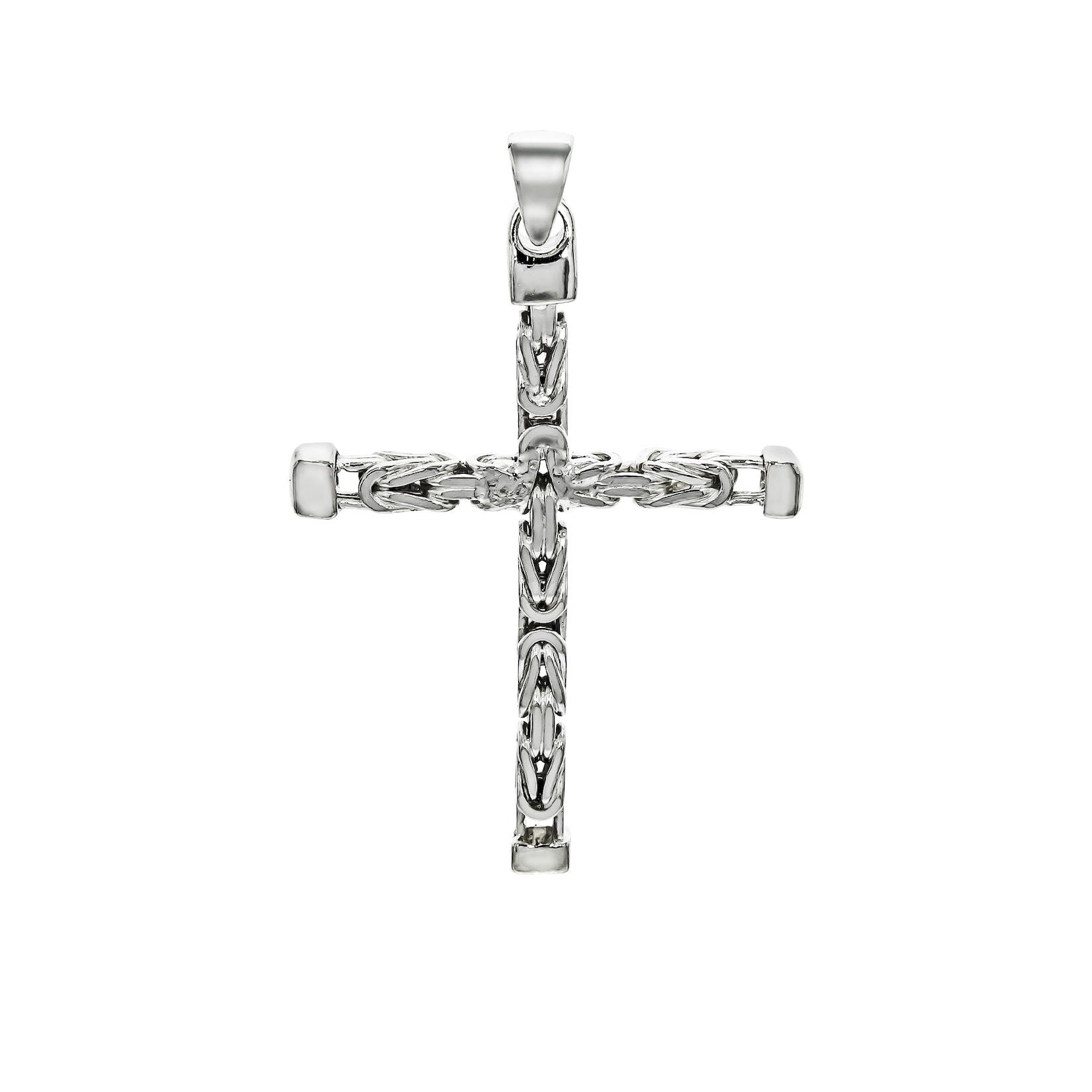 Zeeme Basic Anhänger Silber 925 Kreuz-Motiv Königskette poliert 62mm