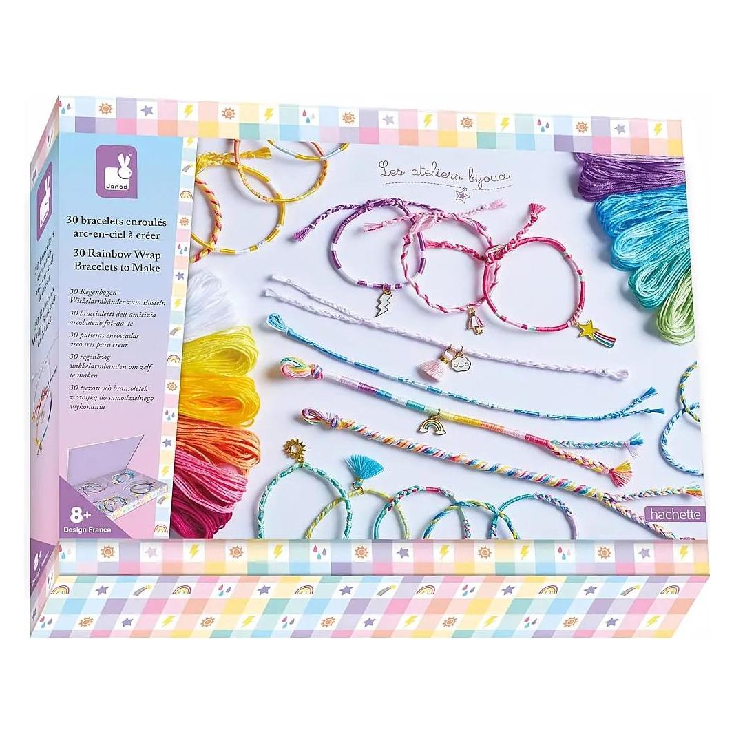 Janod Regenbogenarmband-Set - Kreativset - Kinderspiel zur Kreativen Entfaltung - Basteln für Kinder - Kre (J09134)