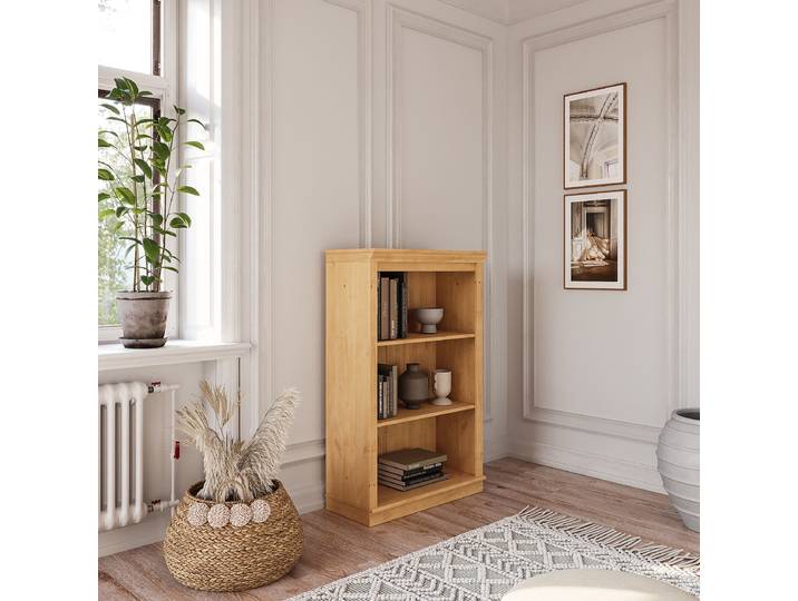 Massives Regal Massivholz Kiefer, gebeizt Holz/Braun/Kiefer 119cm