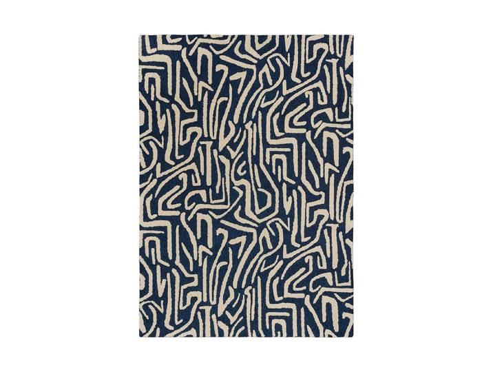Hochwertiger In-/Outdoor Designer Teppich „Melodic“, verschiedene Grössen Blau, Cream Harlequin