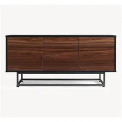 En.Casa, TV Möbel, Lowboard Boxholm 120x30x55 cm Schwarz/Walnussoptik (120 x 30 x 55 cm)