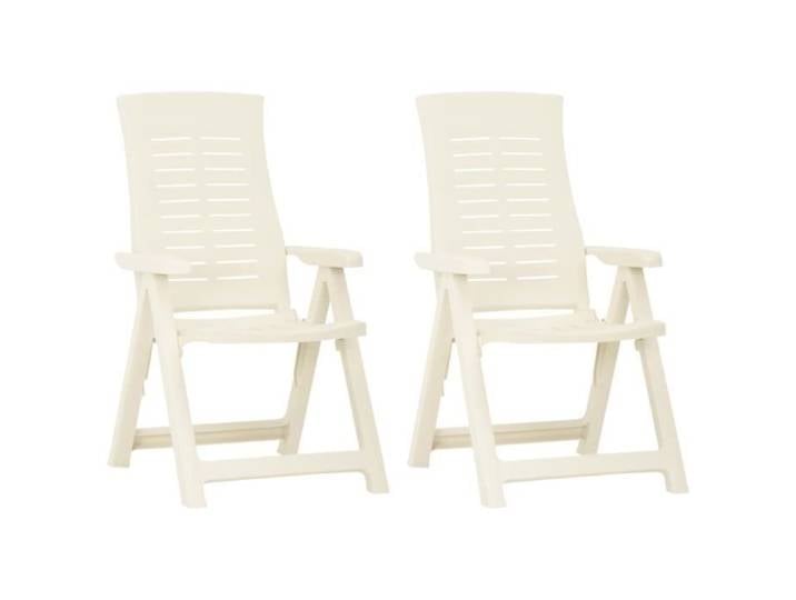 Hot -1524Lot de 2 Chaises inclinables de jardin Fauteuil de Jardin - Chaises de Camping Professionnel Plastique Blanc