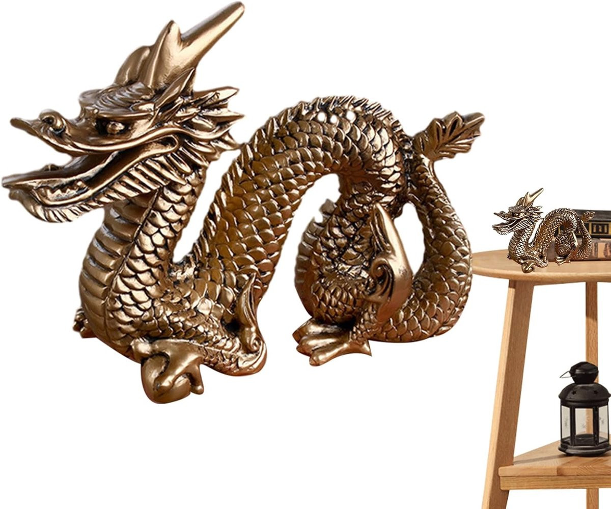 Feng Shui Draak Beeldje van Hars voor Rijkdom en Succes