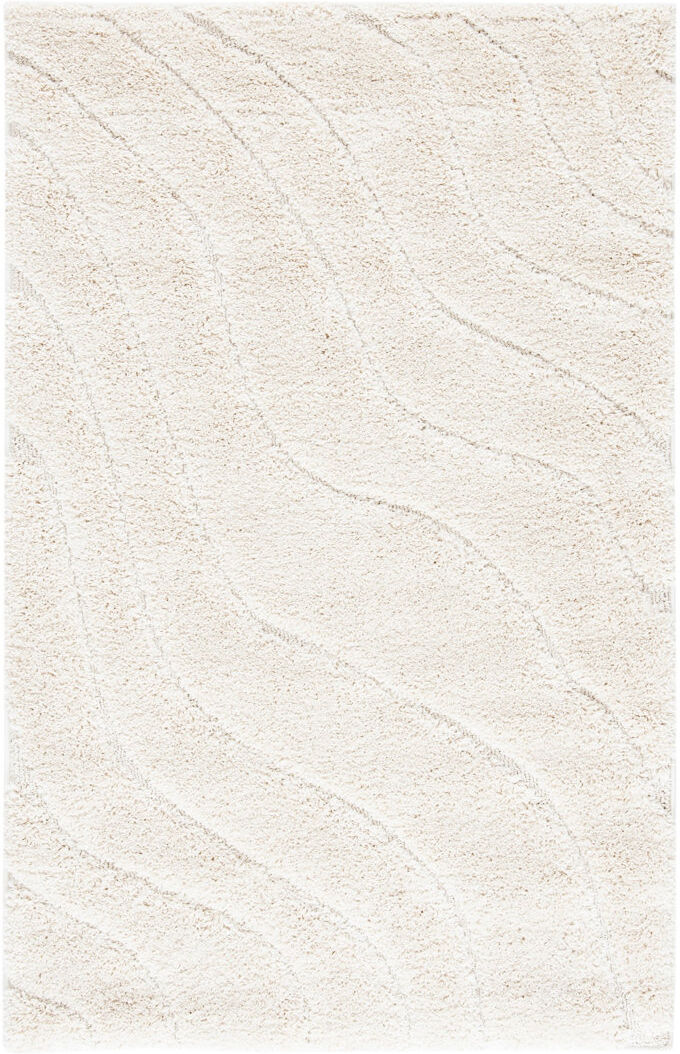 Blue Elephant Abstract Area Rug Cream Rectangle 69 x 122cm