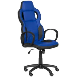 Carmen 7510 Gaming-Stuhl mit Kunstleder – Schwarz/Blau