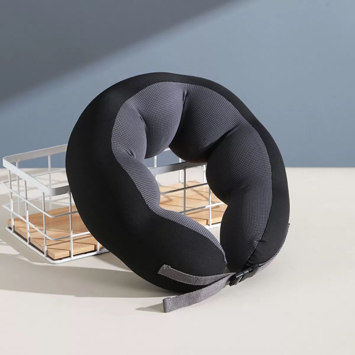 INF Oreiller de voyage en mousse à mémoire de forme - Support cervical en forme de U pour voyage, bureau et maison Le noir