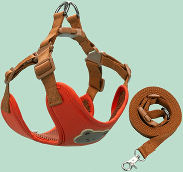 Inspire Essentials PawEase Breathable Dog Harness And Leash Set s red