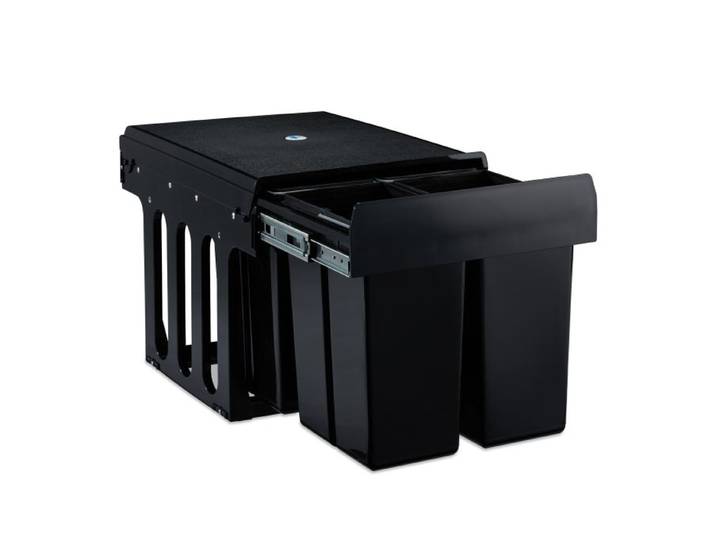 Relaxdays Einbaumülleimer schwarz 4x8 l