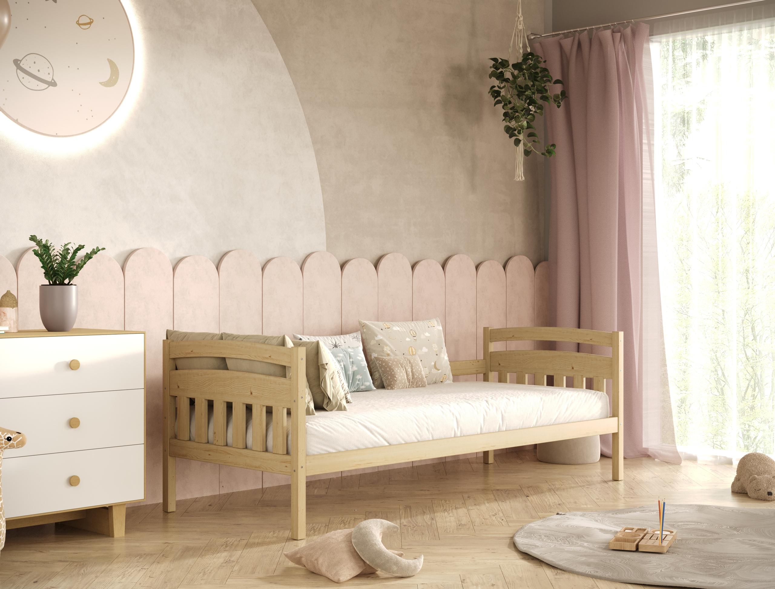 Kinderbett Tosia ohne Matratze Natur lackiert 80/160 | Jugendbett