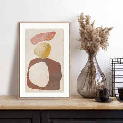 Bild mit Rahmen REINDERS "Watercoloured Stones", braun (farbe bild(er): braun), B:20cm H:30cm T:1,6cm, Holzwerkstoff, Bilder