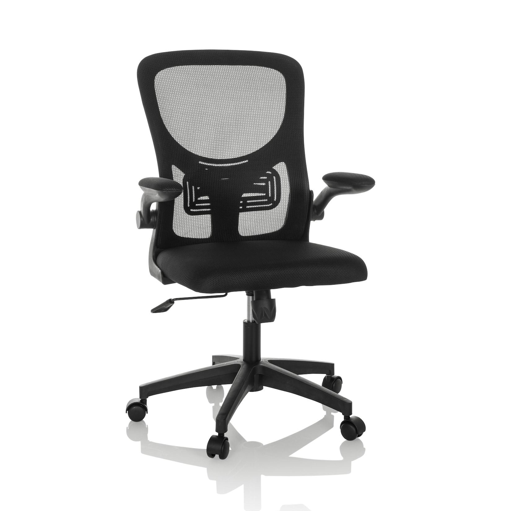 hjh OFFICE Home Office Bürostuhl BELIO Stoff / Netzstoff mit abklappbaren Armlehnen