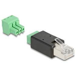 Delock RJ45 Netzwerk Adapter Kabel [1x RJ45-Stecker - 1x Schraubklemmen] 0 mm Schwarz-Grün 66607