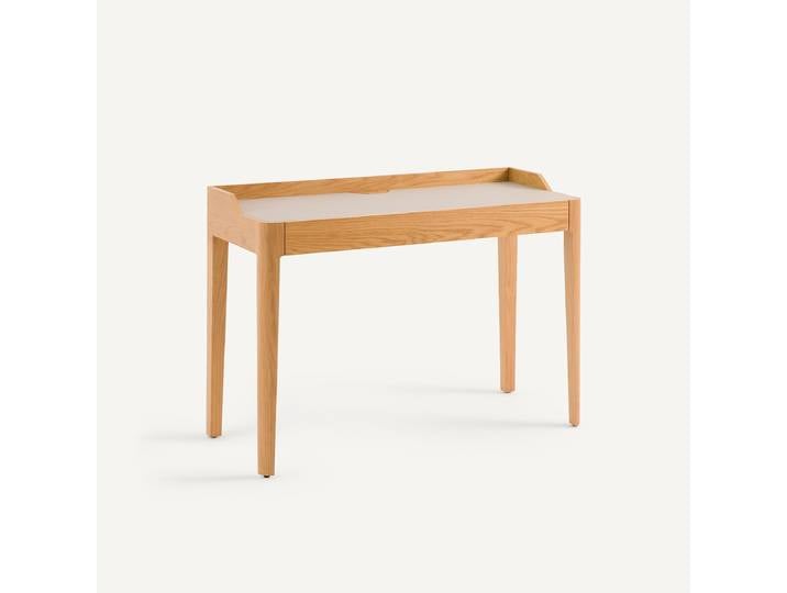 Emmanuel Gallina X Am.pm Bureau en plaqué chêne et cuir, JUNIUS Beige