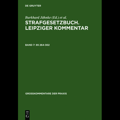 Strafgesetzbuch. Leipziger Kommentar / §§ 264-302, Gebundene Ausgabe von , De Gruyter, 978-3-89949-290-3