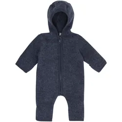 Huttelihut Wollfleece-Overall mit Klappbündchen, blau, 92