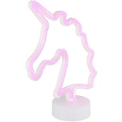 Tischleuchte Neonleuchte Einhorn Kinderzimmerlampe Deko Batterie LED H 28,5 cm